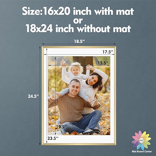 Miniatura 10 de Mat Board Center - Juego de 3 marcos de fotos de aluminio de 16 x 20 pulgadas, para pared, para arte, impresiones, fotos, impresiones y más (color