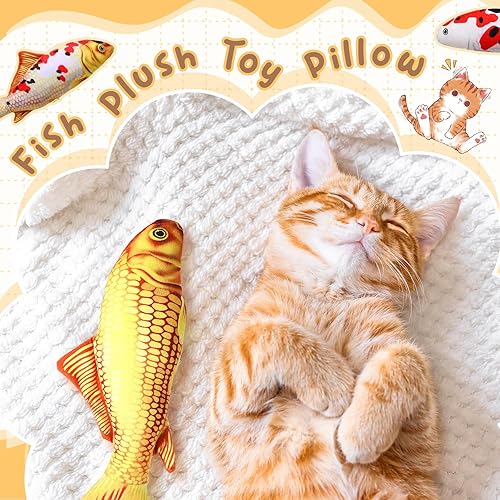 Miniatura 6 de 6 almohadas de peluche de peces de 12 pulgadas, almohada suave para peces de peluche, animales de peluche realistas, juguete de carpa de peluche