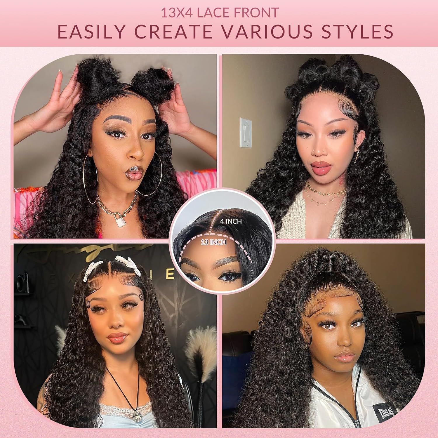 SODLIS Wear And Go Glueless Deep Wave Lace Frontal Wig 13x4 HD Transparent Lace Front Wigs Human Hair Pre Plucked Pre Cut Bleached Knots with Baby Hair for Black Women (26 Inch)