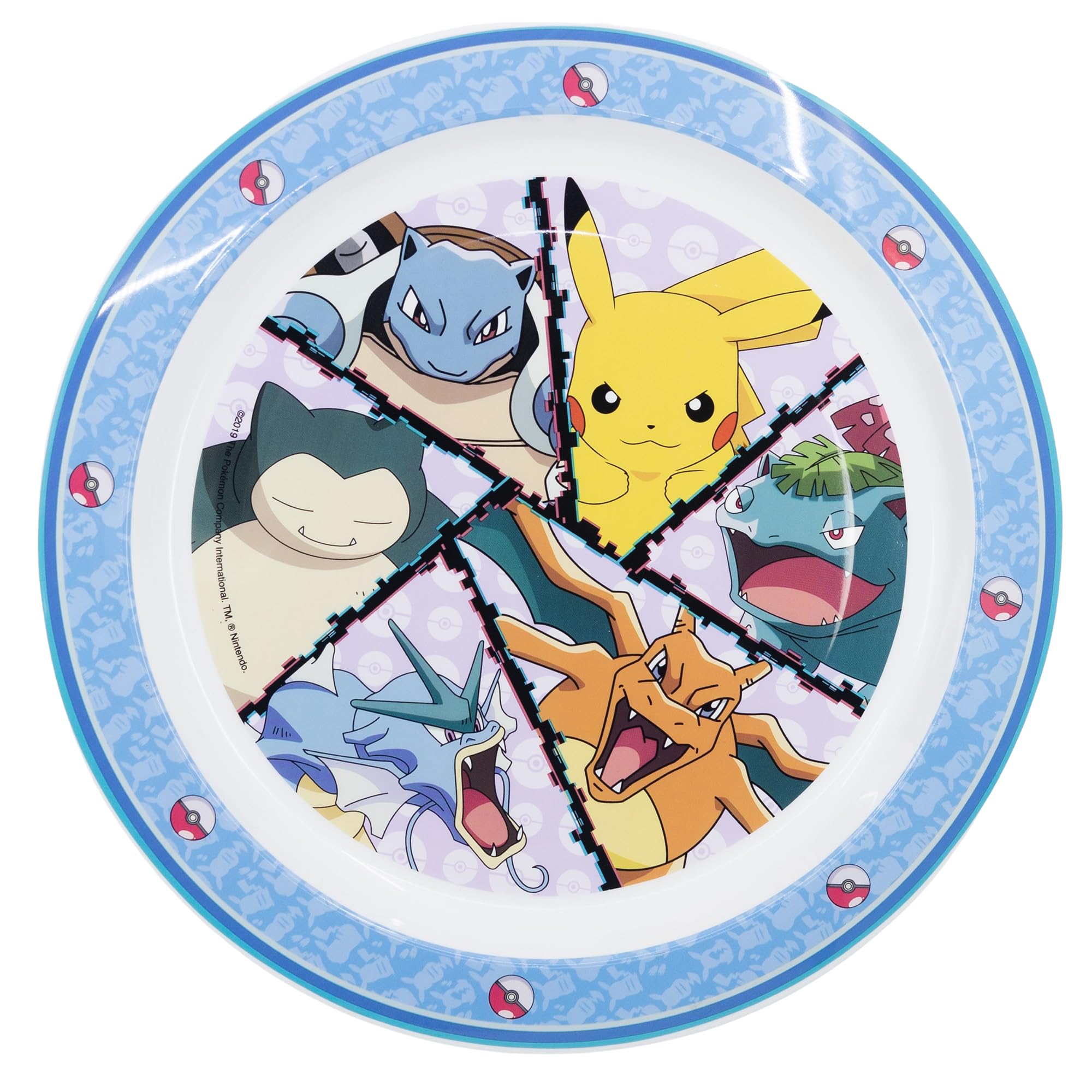 Stor KINDERTELLER AUS BPA-FREIEM KUNSTSTOFF. MIKROWELLENSICHER | POKEMON DISTORSION, Weiß