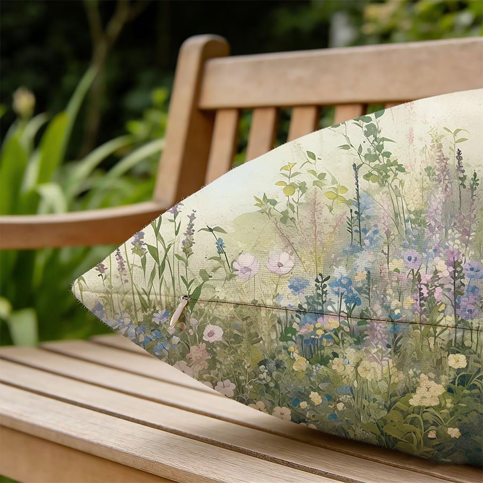 Generisch Outdoor Kissen Wetterfest 60x60cm Botanischer Dekokissen Kissenbezüge Blume Kissenhülle Sommer Sofakissen für Wohnzimmer Schlafzimmer Garten Dekorative 2er Set. Q-2144