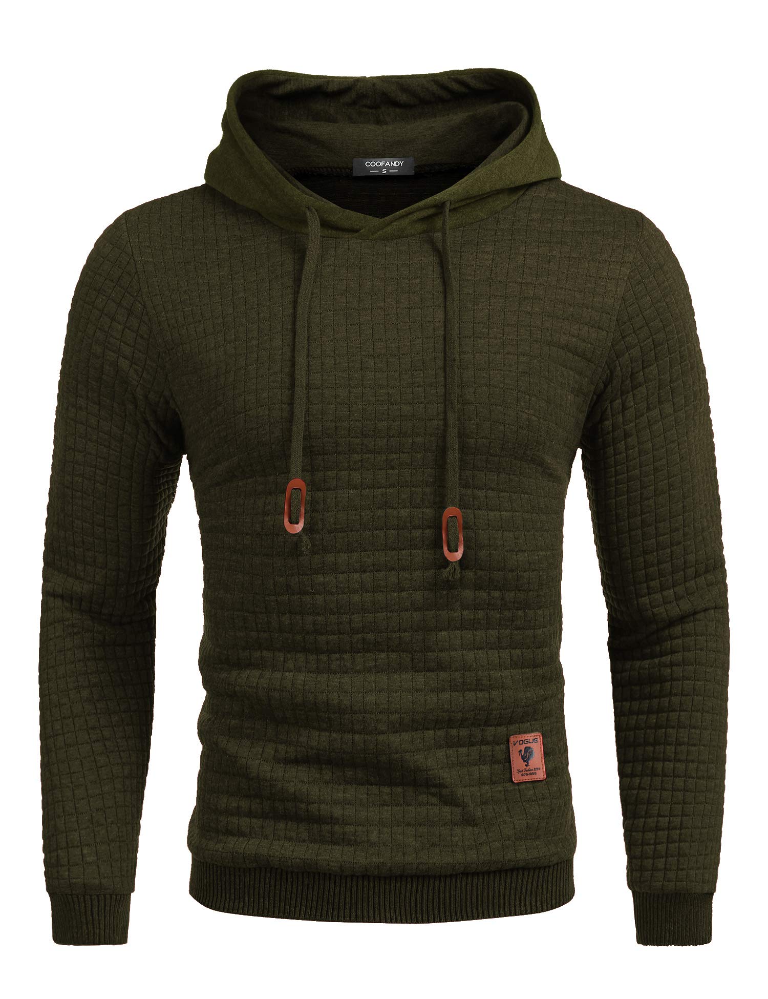 COOFANDY Felpa con Cappuccio da Uomo a Maniche Lunghe da Lavoro Pullover Jacquard a Quadri con Cappuccio