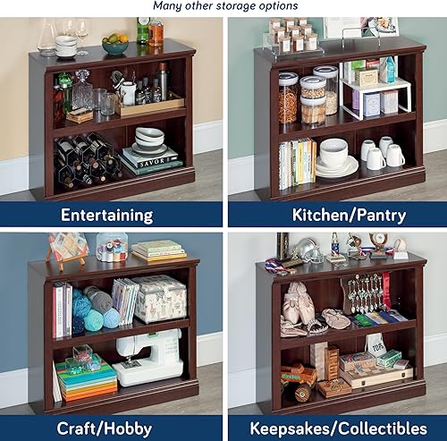 Vista 11 de Sauder Estantería multiusos de madera de 2 niveles para oficina en casa, sala de estar, color castaño a la tiza