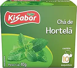 Kisabor, Chá de Hortelã, Para infusão, 10 Gramas com 10 Saquinhos