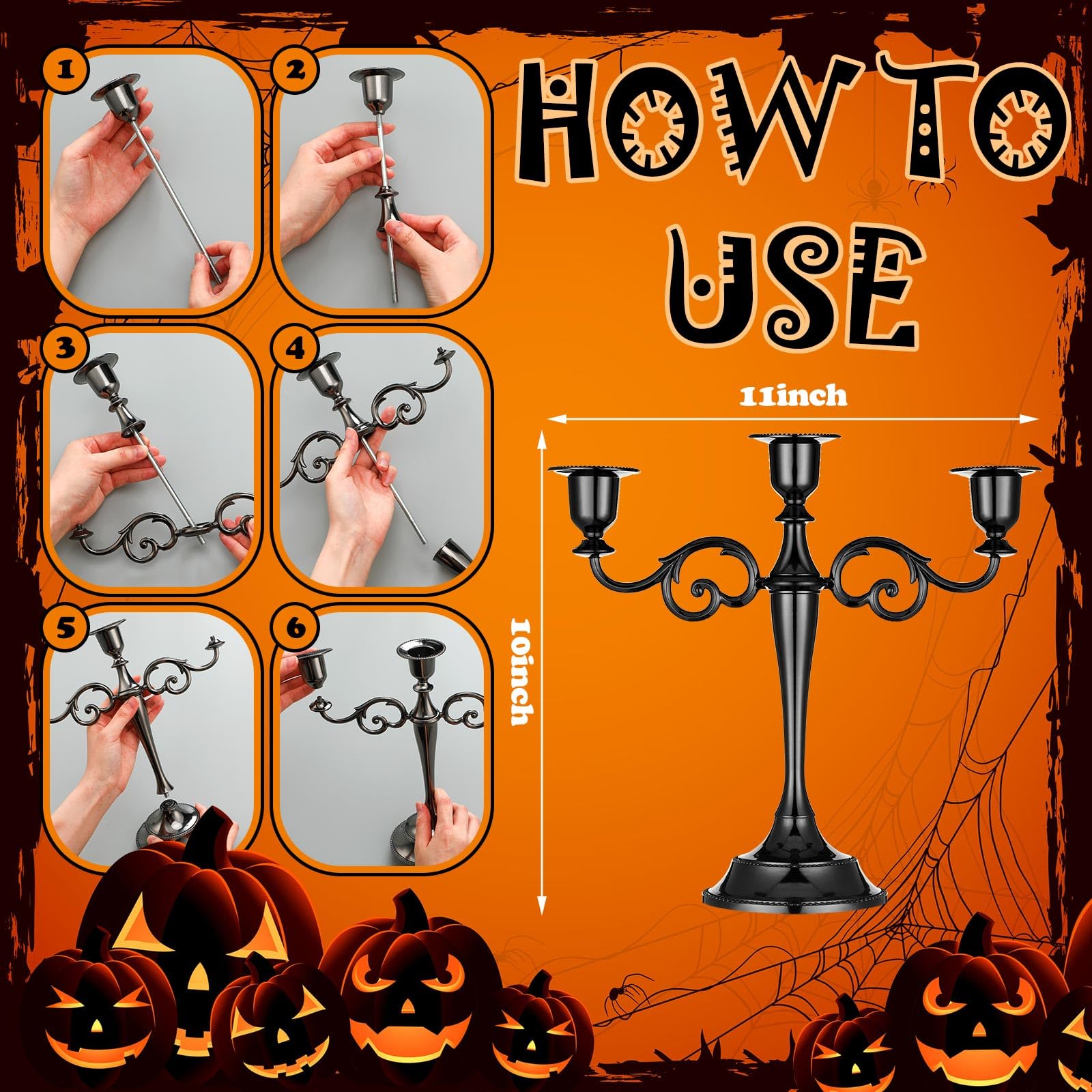 BUYHO Tears Taper Candles, Tall Bleeding Candles, Soundvalue Unscented Black Tapered Candlesticks, Spooky Blood Drip Candles Set For Halloween Party Gothic Home