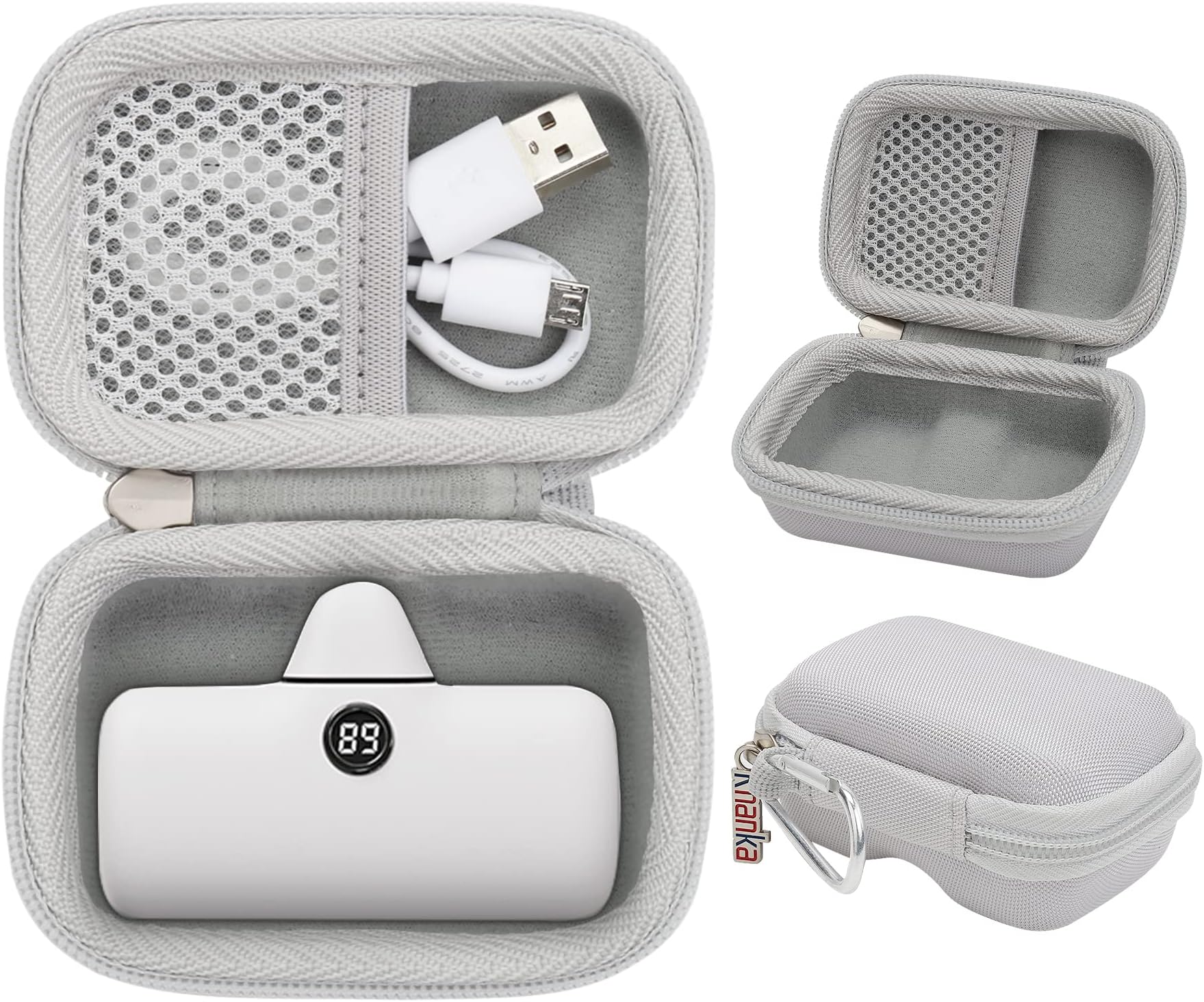khankaHard Travel Case Compatible with iWALK/Charmast/KKD/Abnoys/VEGER/Taegila Small Portable Charger 3350mAh 4500mAh 4800mAh 5000mAh 5200mAh 8000mAh Ultra-Compact Power Bank, Case Only (White)