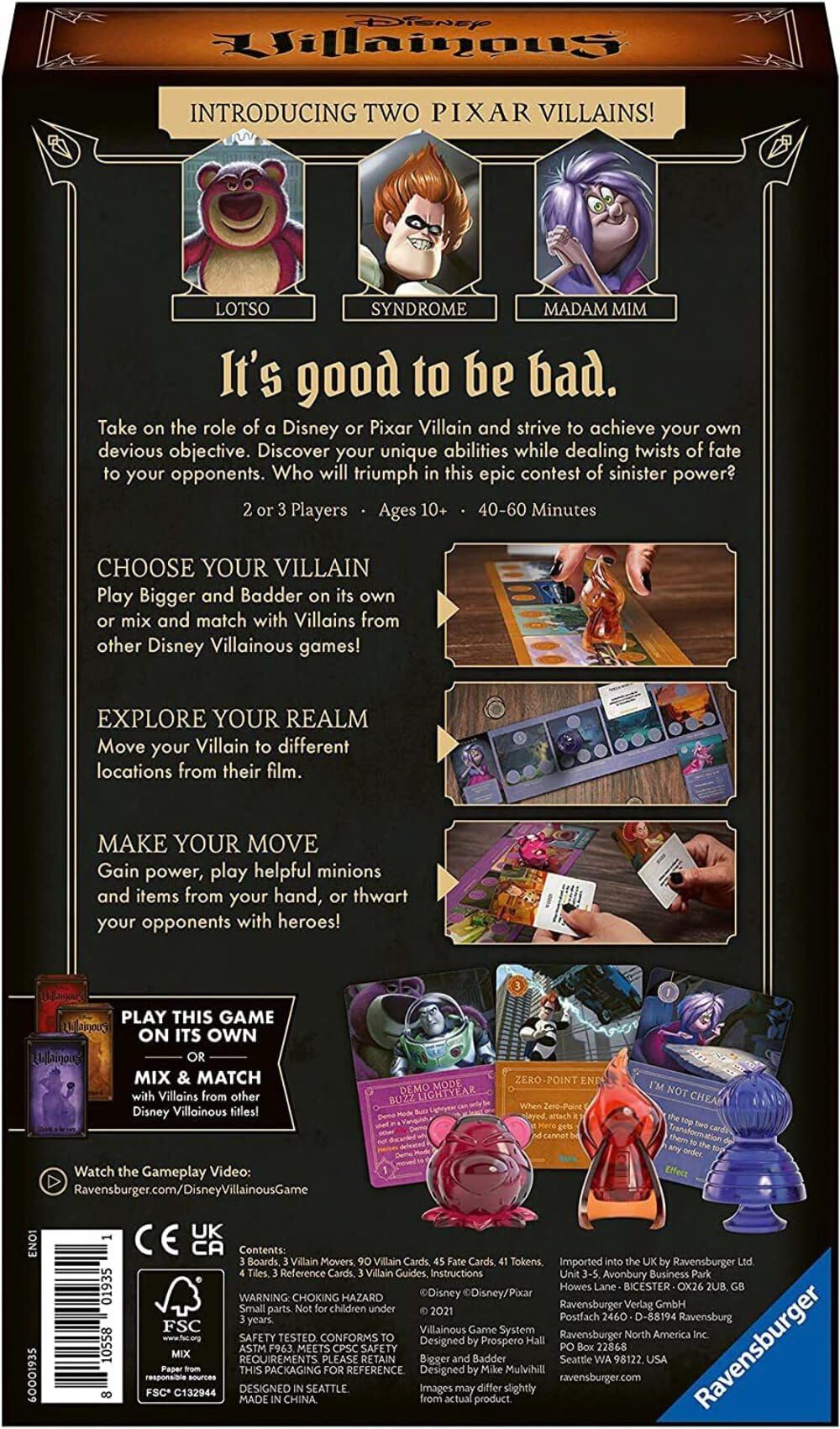 Ravensburger Disney Villainous Bigger and Badder Family Strategy Board Game for Adults & Kids Age 10 Years Up - Can Be Played as a Stand-Alone or Expansion