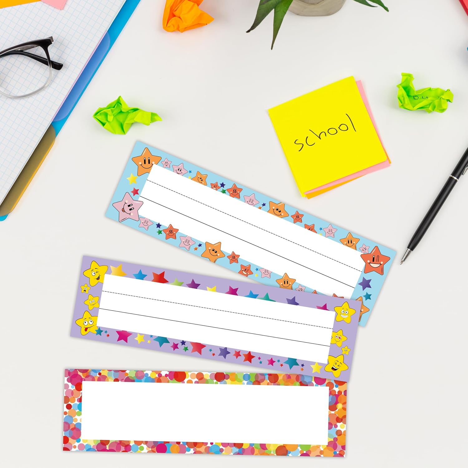 Desk Name Tags for Classroom - Colorful Starfish Student Desk Name Plates for Classroom Decor, Self Adhesive Nametags Cubby Labels Teacher Supplies, Kindergarten Preschool Must Haves - A06 image 4