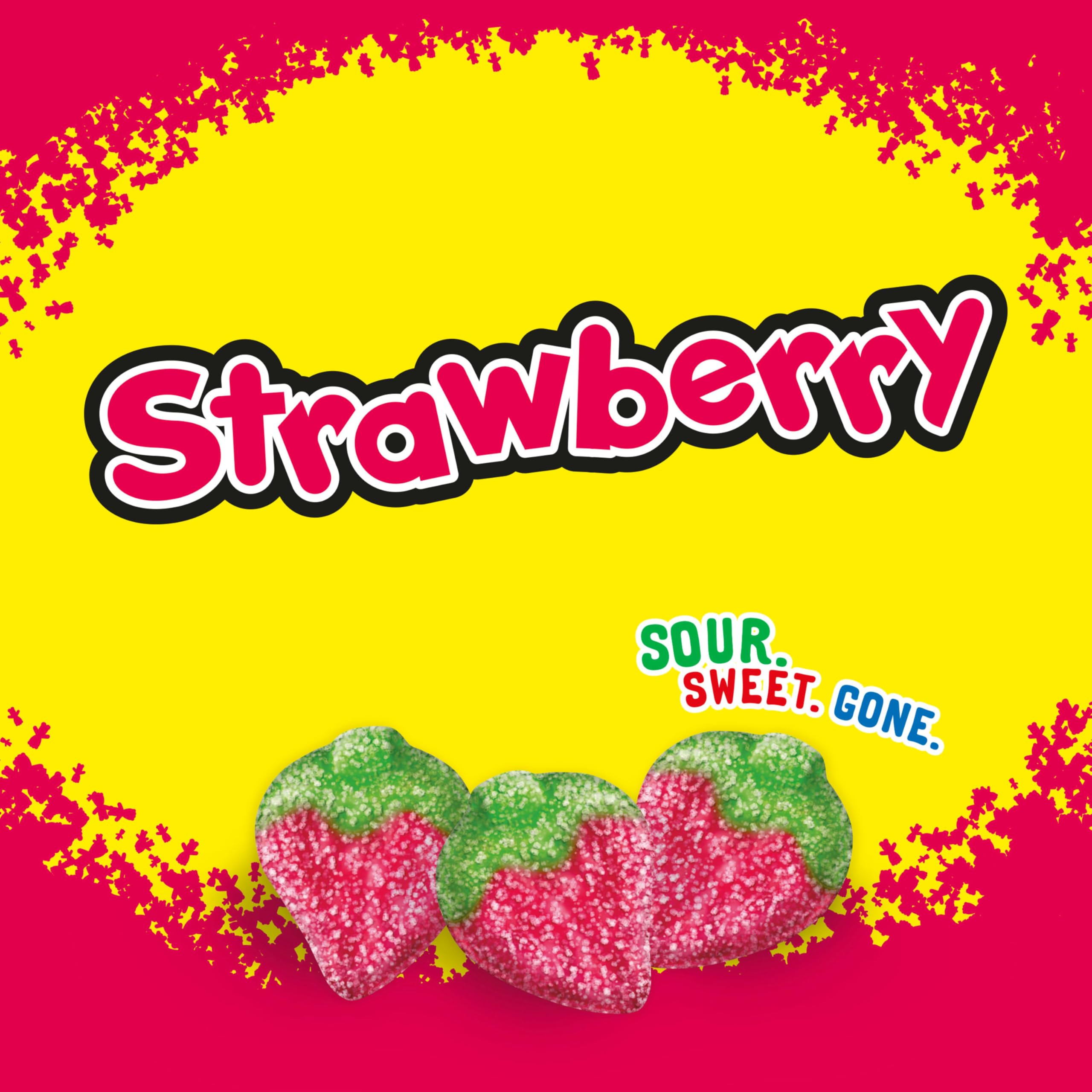 SOUR PATCH KIDS Caramelos suaves y masticables de fresa, bolsas de 340.2-102.1 g