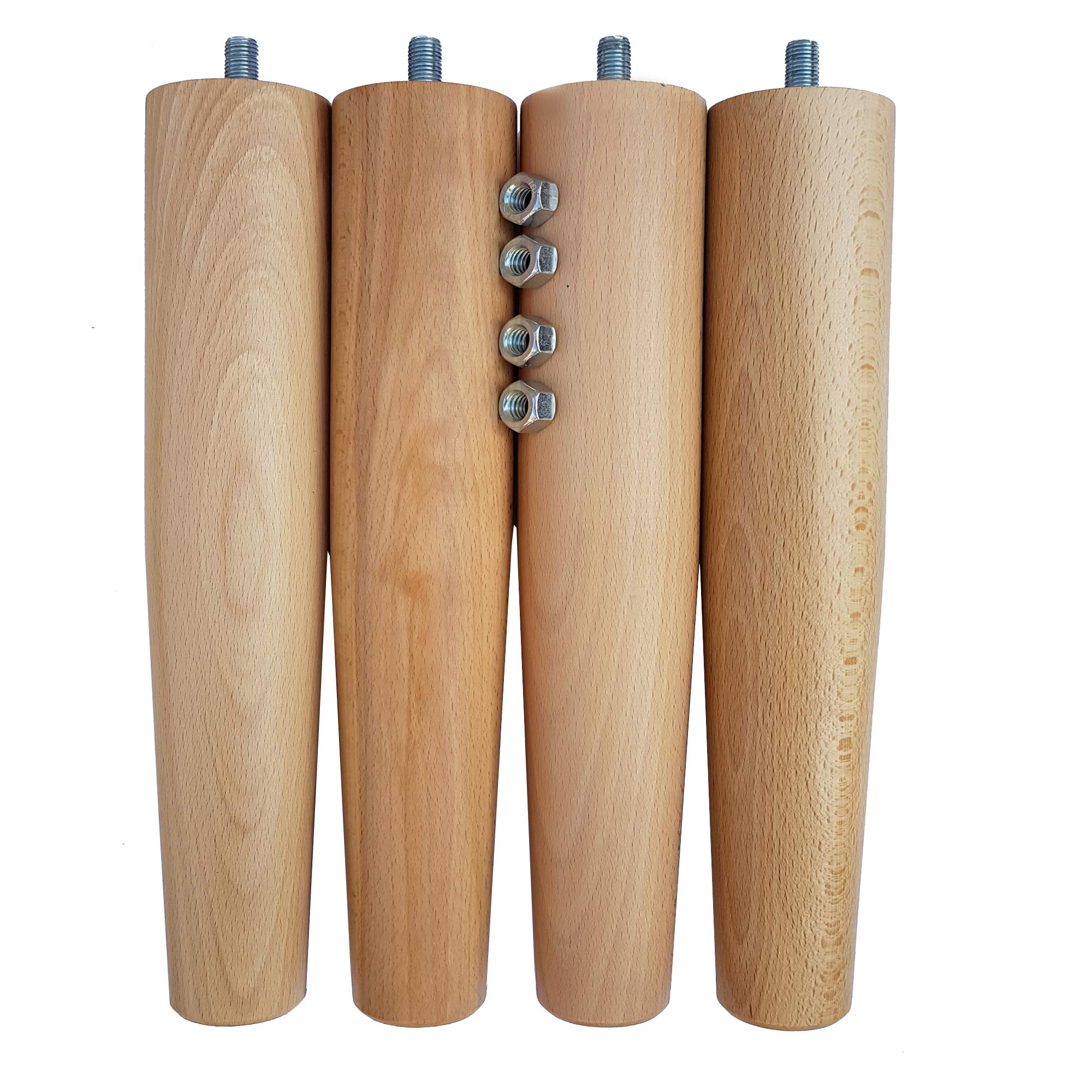 Set piedi faggio 4pz rete a doghe Varie altezze (Set 4pz H 30)
