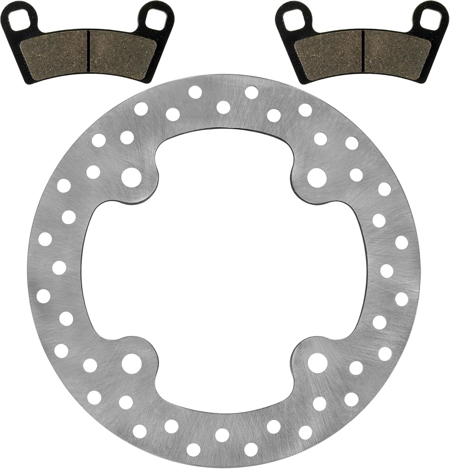 Caltric Front Brake Disc Rotor And Pads Compatible with Polaris Rzr S 800 Efi 2009 2010 2011-2014 / Rzr 800 Efi 2008-2014