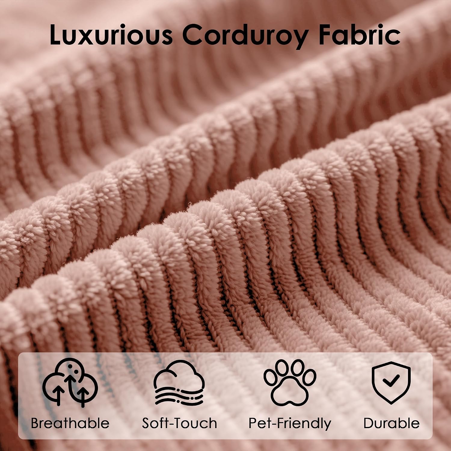 Convertible Sleeper Sofa Bed, 78.5" Corduroy Foldable Loveseat Sofa, Queen to King Size Boneless Couch Bed for Living Room | No Assembly Required | Memory Foam | Compression Sofa, Pink