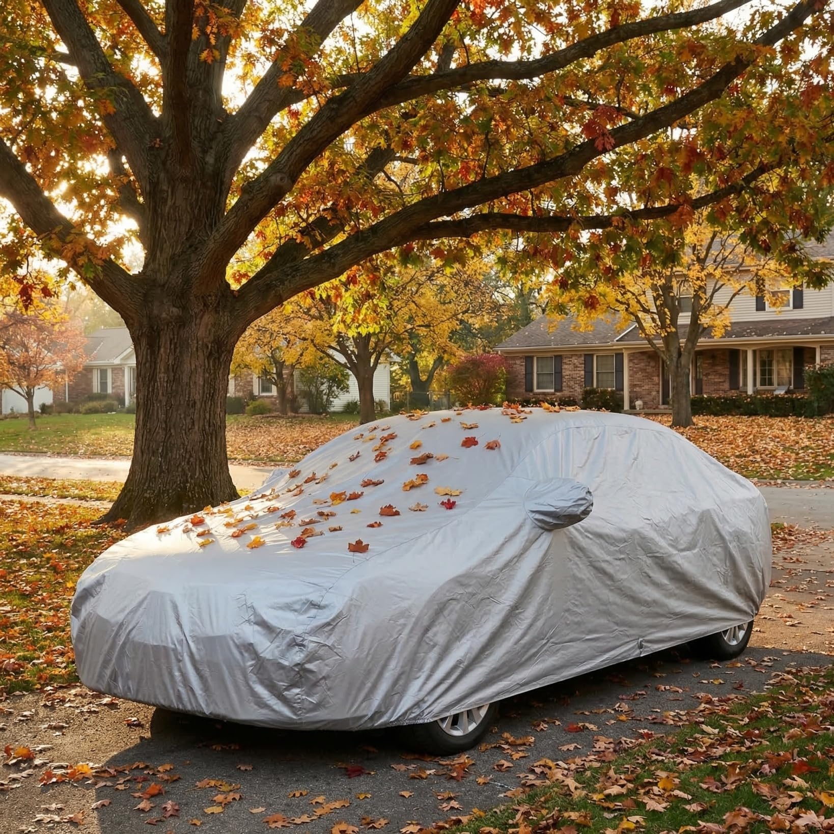 STOBOK Universelle Autoabdeckung, 490 x 170 x 110 cm WasserdichtAutoplane Outdoor, UV-Schutz Abdeckplane Auto Winter Sommer, Faltgarage Car Cover - XL