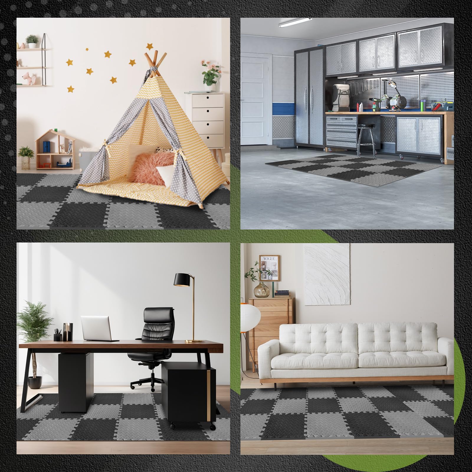 Pavimento Gommato Palestra In Eva- 30cm X 30cm X 10mm 24 Pz 2,16 M² | Tappeto Palestra Puzzle, Tappetino Palestra Antiscivolo,tatami Palestra | Facile Da Pulire E Resistente