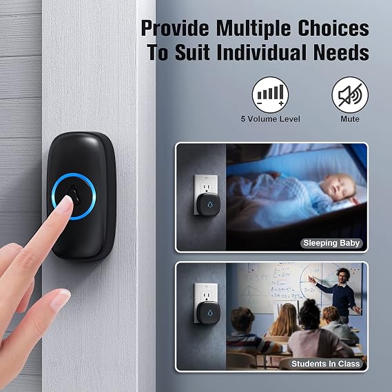 SECRUI Wireless Doorbell Push Button, Compatible with SECRUI Doorbell