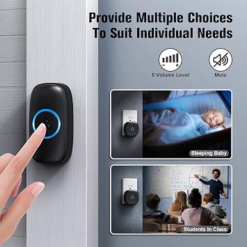 SECRUI Wireless Doorbell Push Button, Compatible with SECRUI Doorbell