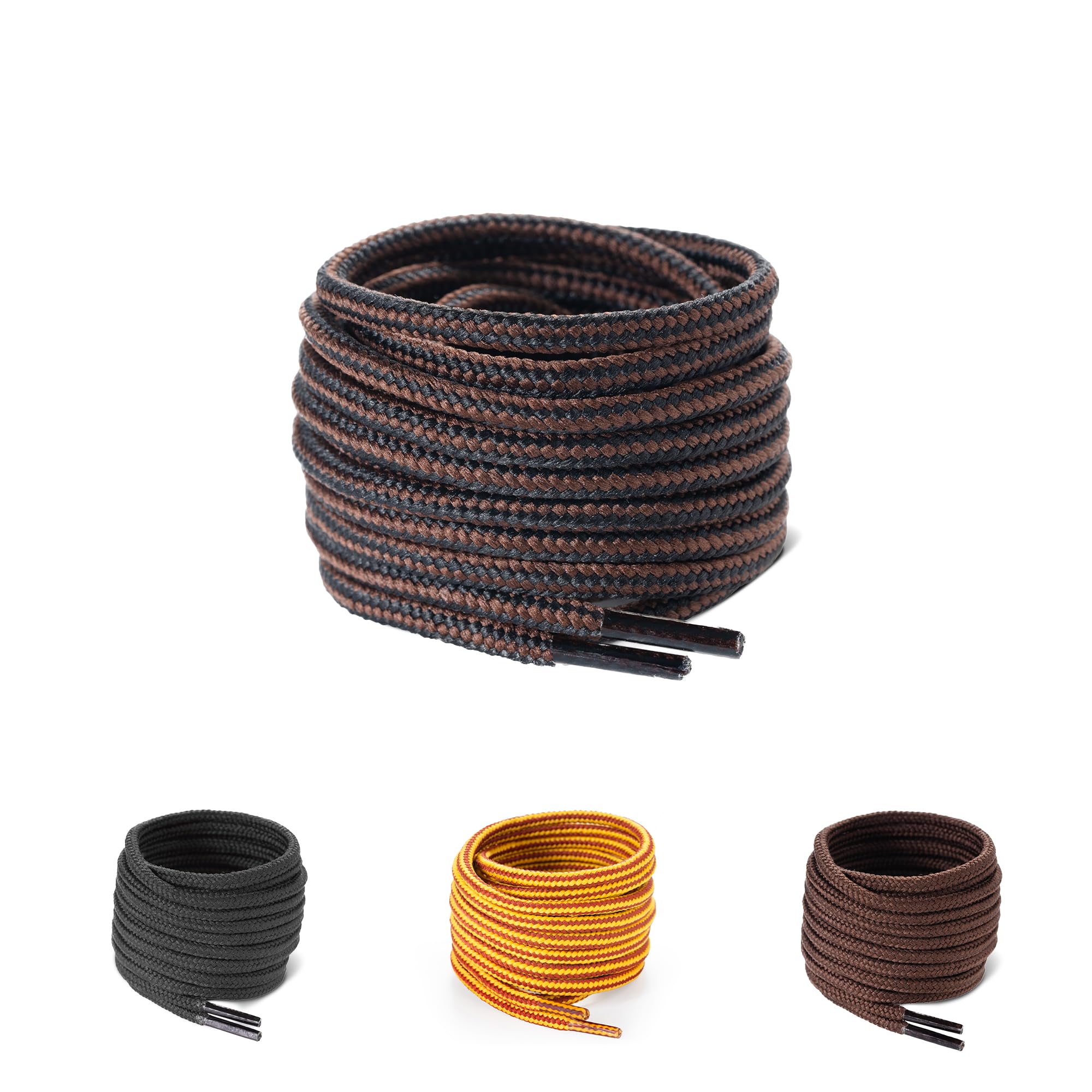 DiamondGOLD Round Shoe Laces - Durable Hiking Boot Laces, Round Shoe Laces for Sneakers for Outdoors