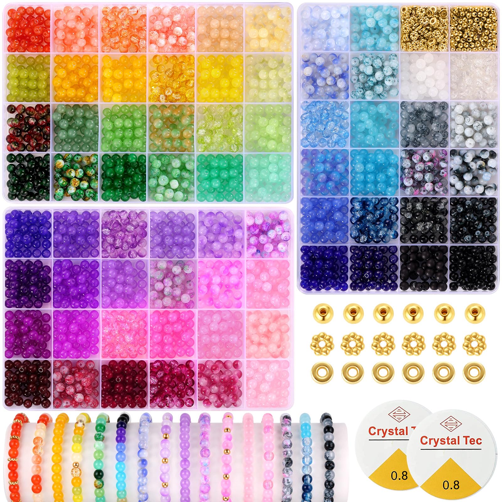 Amazon.com: Beads for Crafts and 6mm Glass Beads for Bracelets