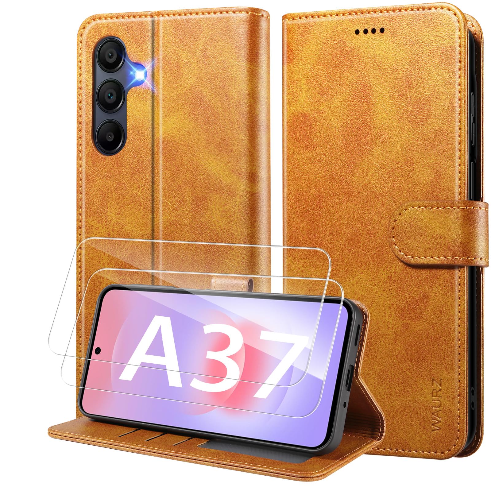 WAURZ Hülle für Samsung Galaxy A36/A56 Handyhülle Leder
