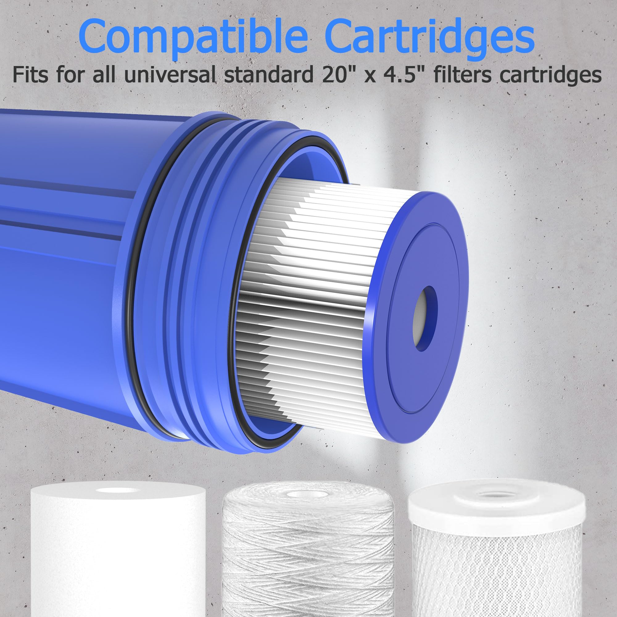 Whole House Water Filter Housing - 20x4.5" -6
