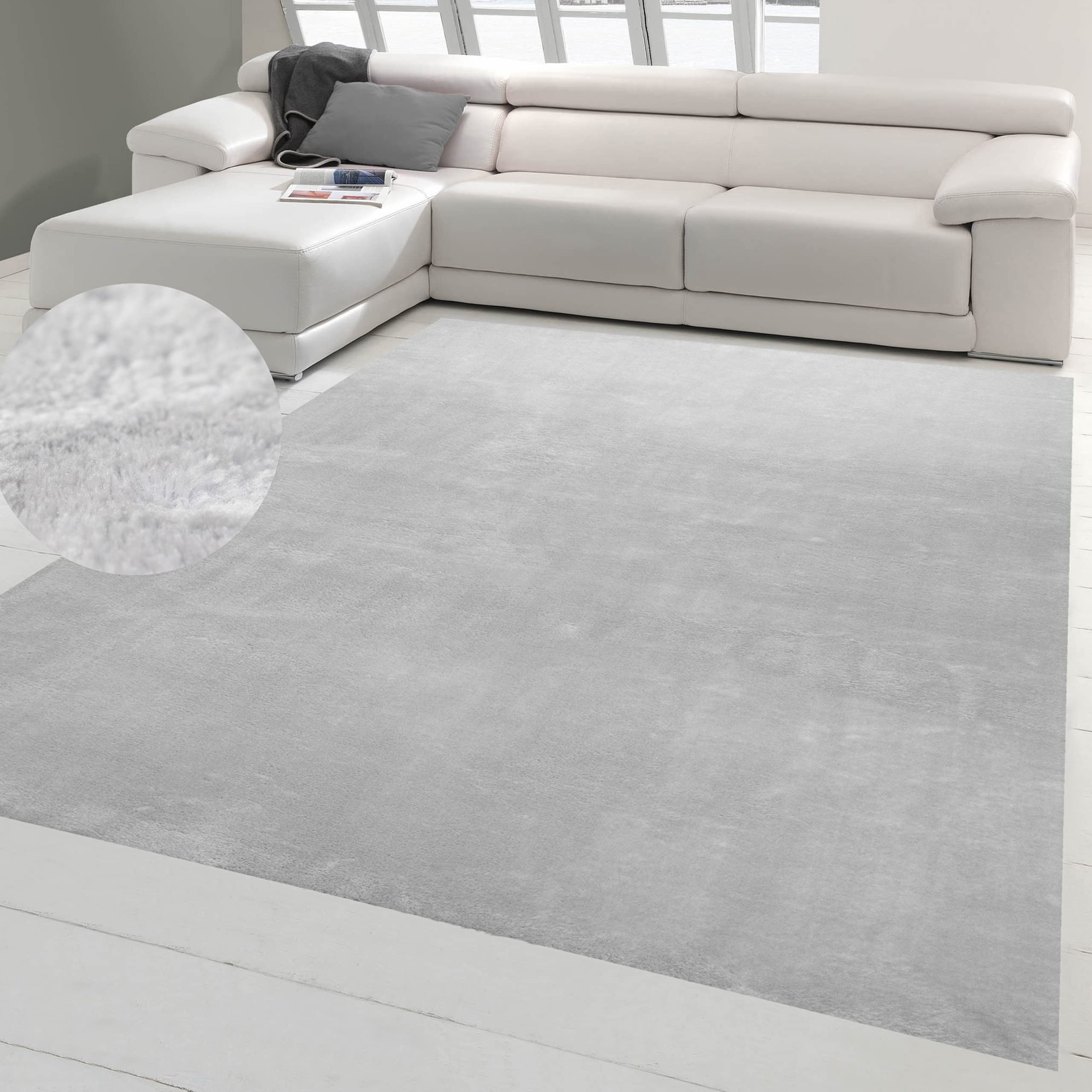 Tapis de salon gris chemin entree couloir antiderapant doux 300x400