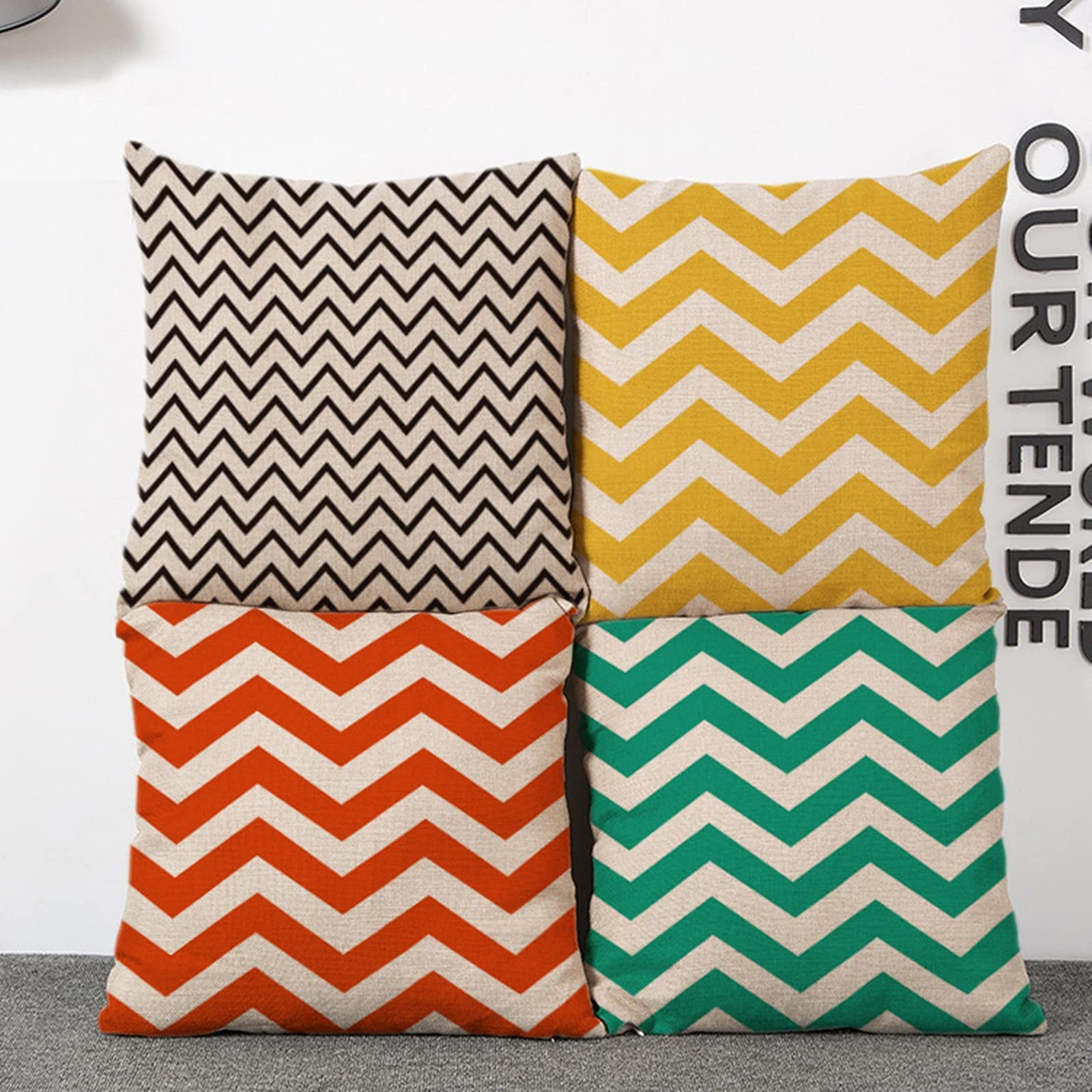 Federe Cuscini Decorative 40x40 Cm - Beige E Nero Con Ramo D'Ulivo E Corona, In Lino, 2 Pezzi - 5