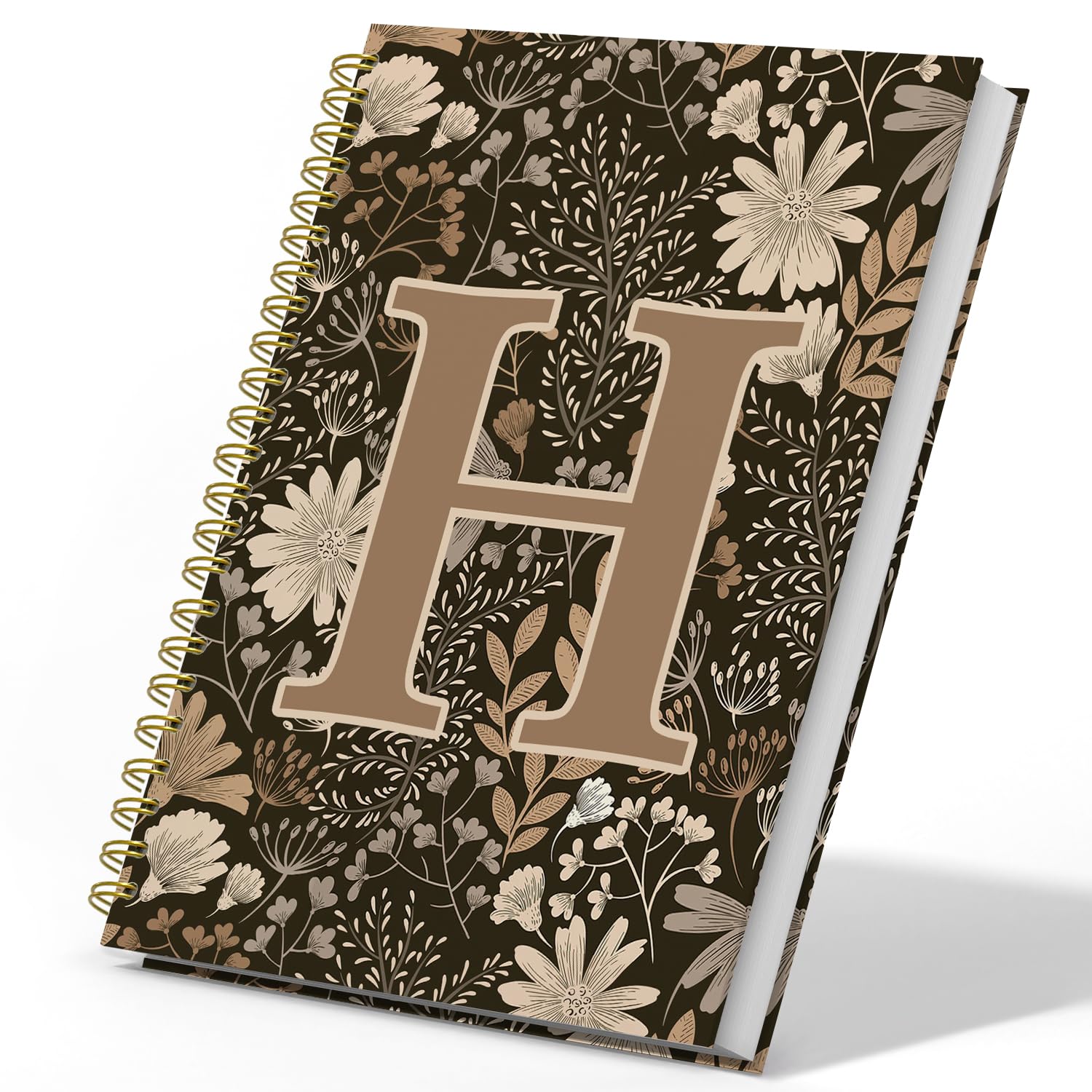 DSHFG Initial Personalized Floral Notebook Journal for Women Teen Girls School Office Supplies College, Pretty Notebooks for Bible Study Notes Daily Journal, Monogrammed Gifts for Women Journaling Notebooks, 5.5x8.3 (H)