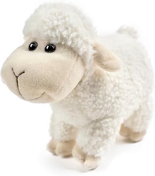 lilizzhoumax Sheep Cuddly Toy Plush Toy Fluffy Stuffed Toy Small Lamb Kawaii Plush Cute Plush Toy Easter Gift for Girls Boys & Babies 18 cm White