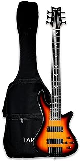 TARIO 6 String Electric Bass Bolt_On Maple Neck,Poplar Body Sunburst