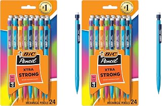 BIC Xtra Strong Mechanical Pencils with Erasers, Thick Point (0.9mm), 24-Count, Mechanical Pencils for School or Office Supplies (Pack of 2)