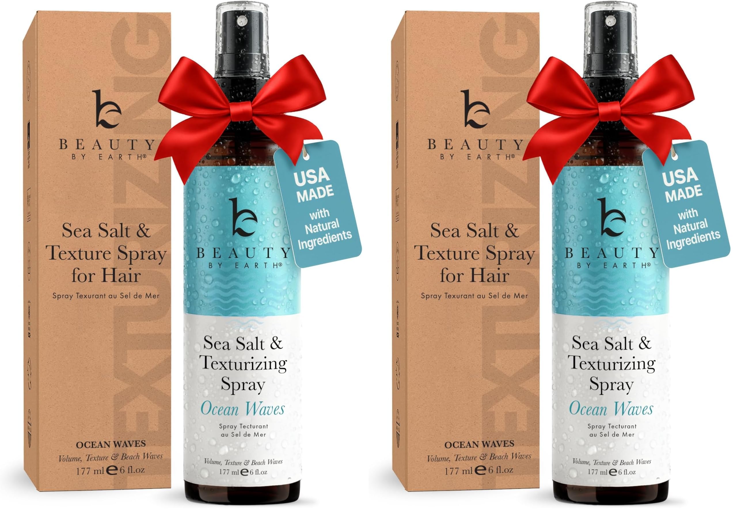Beauty by Earth Sea Salt Spray for Textured Beach Waves Volume - USA Made with Organic Ingredients Texturing