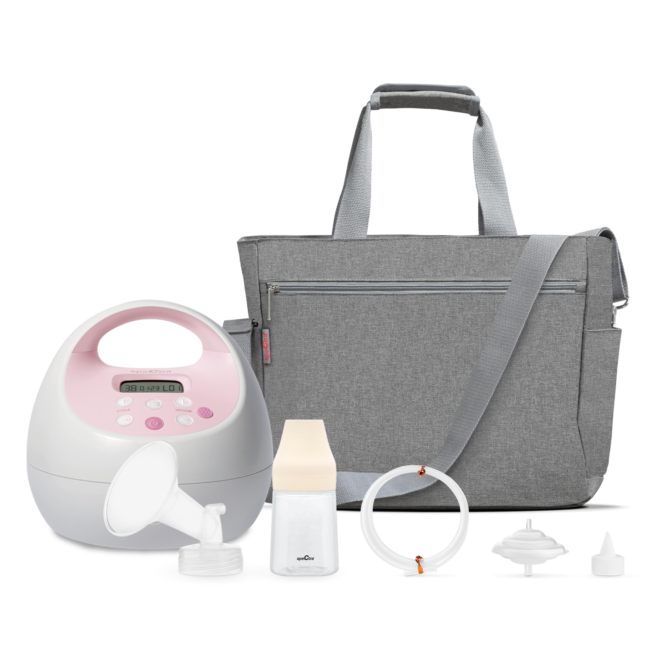 Spectra Baby S2 Plus Premier Electric Breast Pump with Grey Tote Premium Accessory Kit - 28 mm