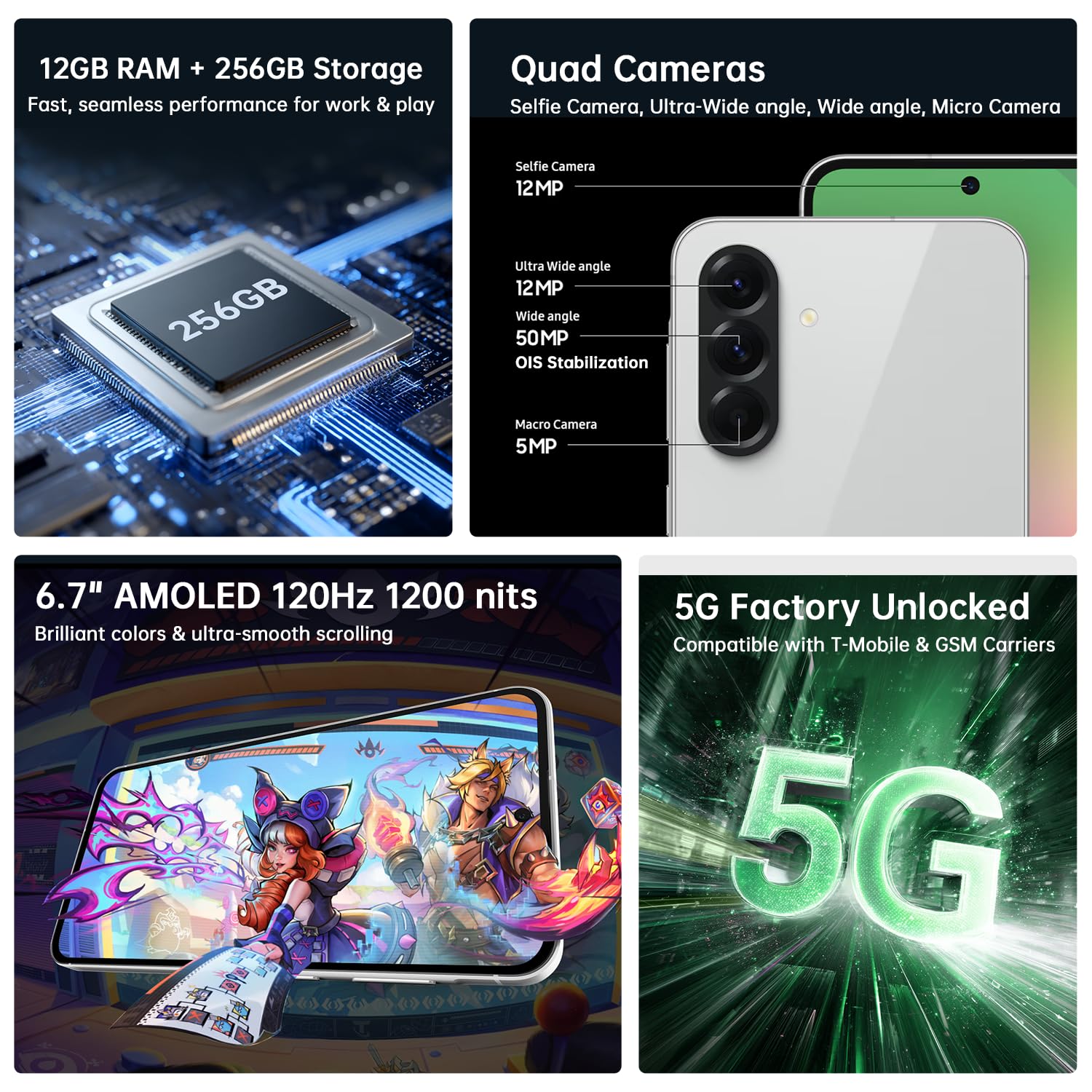 Amazon.com: Samsung Galaxy A56 5G AI Smartphone, 256GB Unlocked 