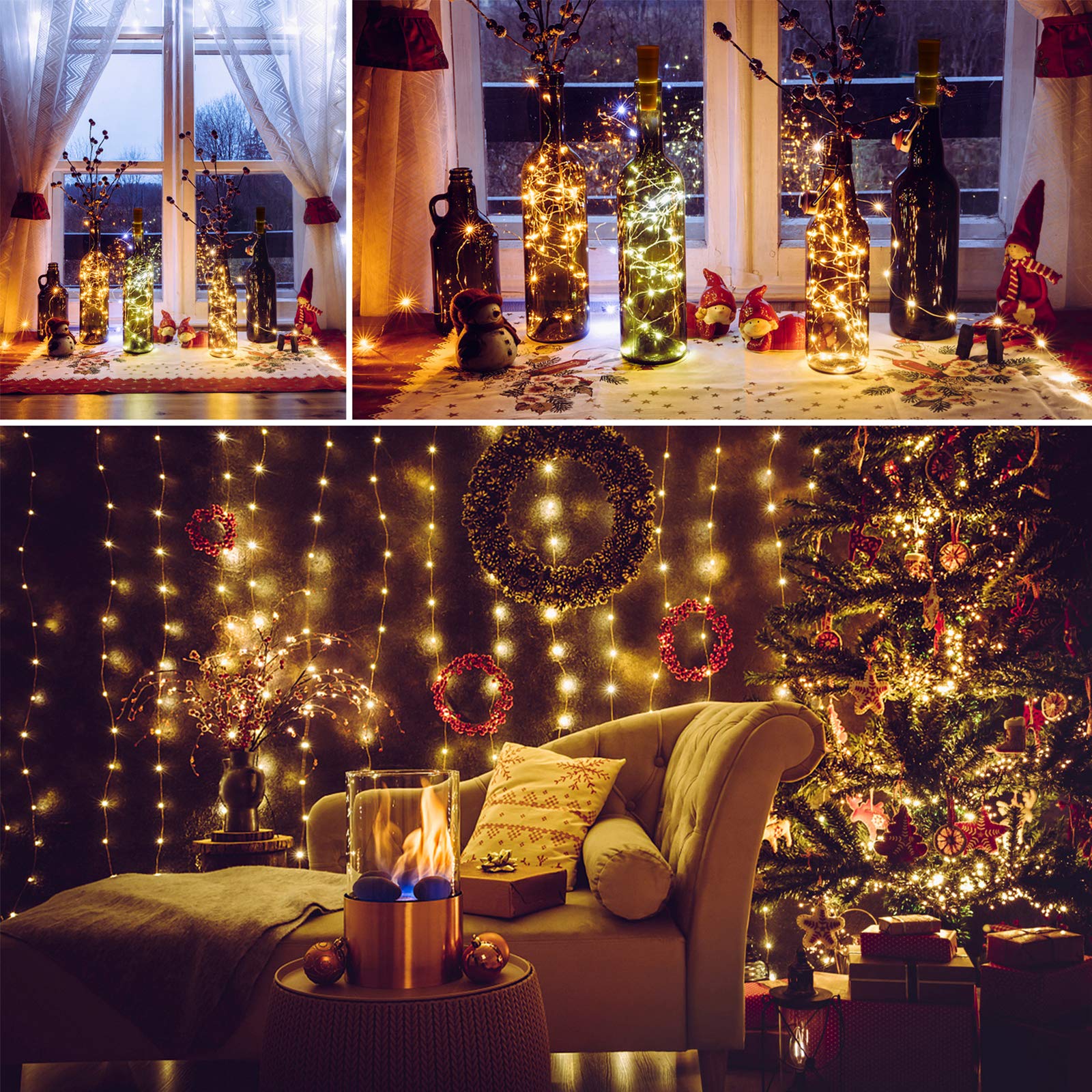 Guirlande Lumineuse à LED Pour Bouteilles - 6 Lumières, Rechargeable USB, Télécommande, Minuterie - Décoration Fête, Mariage