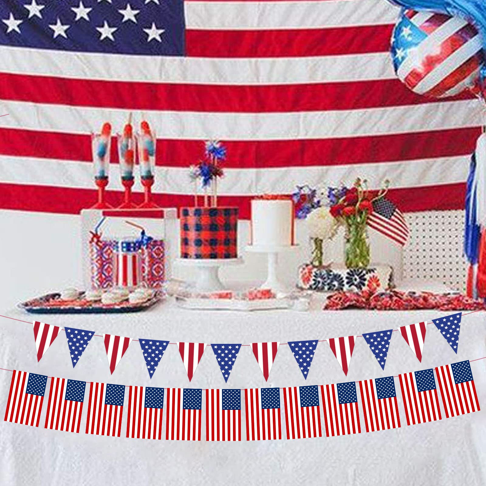 Gartenflagge 4. Juli – USA Unabhängigkeitstag – Doppelseitig, 33x48 Cm, Rot-weiß-blau, Patriotische Deko