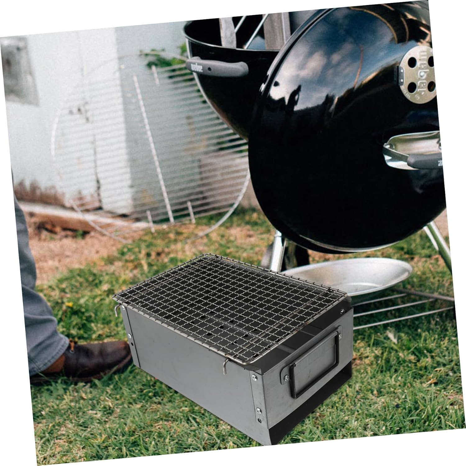UPKOCH Outdoor Portable Iron Alloy Camping Grill Thin Mesh Resistant for Backyard Barbecues and Outdoor Picnics