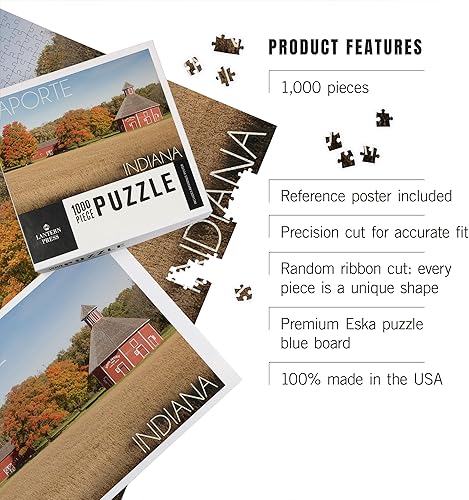Miniatura 3 de LaPorte, Indiana, Door Prairie (rompecabezas de 1000 piezas, rompecabezas desafiante para adultos, fabricado en Estados Unidos)