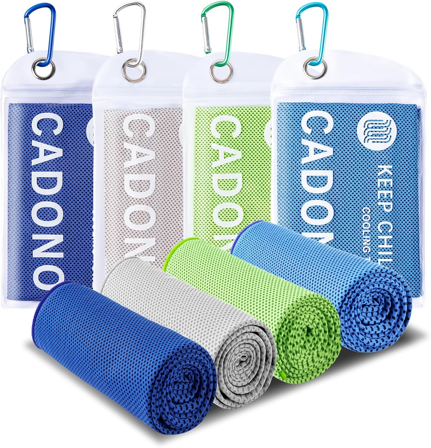 4 Pack Cooling Towel (40″x12″), Soft Breathable Chilly Towel, IceTowel, Microfiber Towels for Yoga, Sport, Running, Workout,Gym, Camping, Fitness, Workout & More Activities(Multicolor)