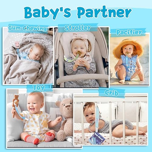 Miniatura 4 de Babygoal - Prendedores para chupón, paquete de 6 soportes para chupón para niños y niñas, se adapta a la mayoría de los estilos de chupones,