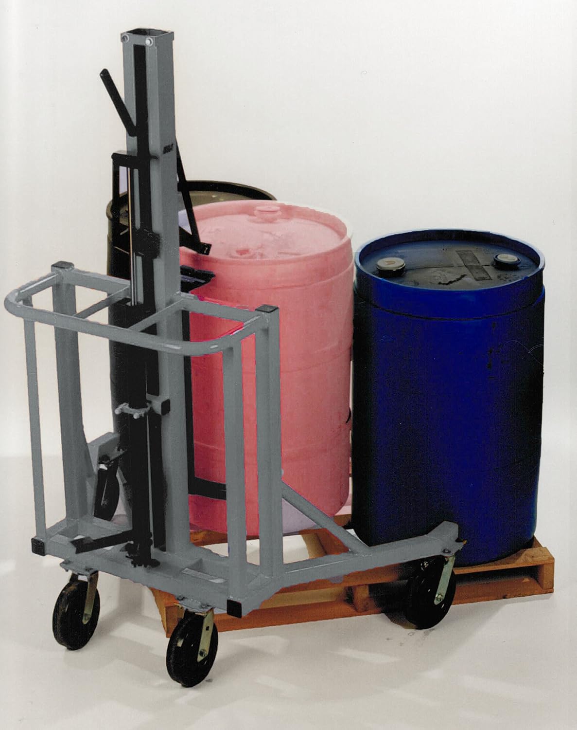 Drum Runner Model 4500P, Lifts and Moves Drums and Barrels Off a Pallet, 1500lb Lift Capacity