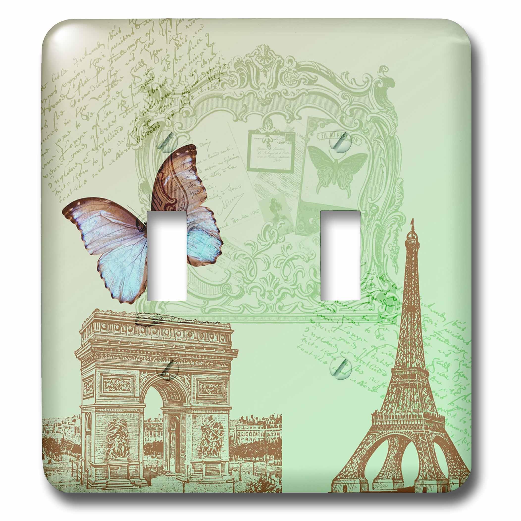 Interruptor doble Vintage Paris Butterfly para dar un toque romántico a su salón