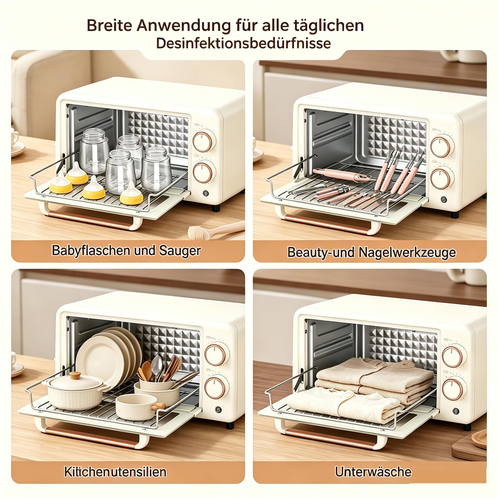Professionell Heißluftsterilisator, 10L Sterilisator für Babyfläschchen, 150W Sterilisator für Instrumente, UV Sterilisator für Babyfläschchen, Geschirr, Make-up- und Nagelwerkzeuge