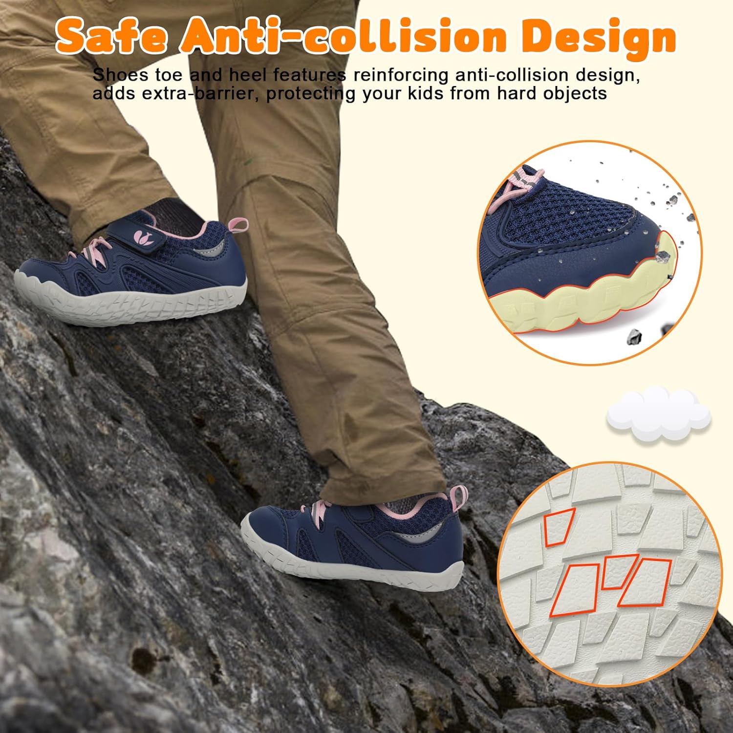 FEETCITY Kids Barefoot Shoes Boys Girls Sneakers Toddler Walking Shoes Kids Hiking Shoe Lightweight Outdoor Tennis Shoe - Image 7