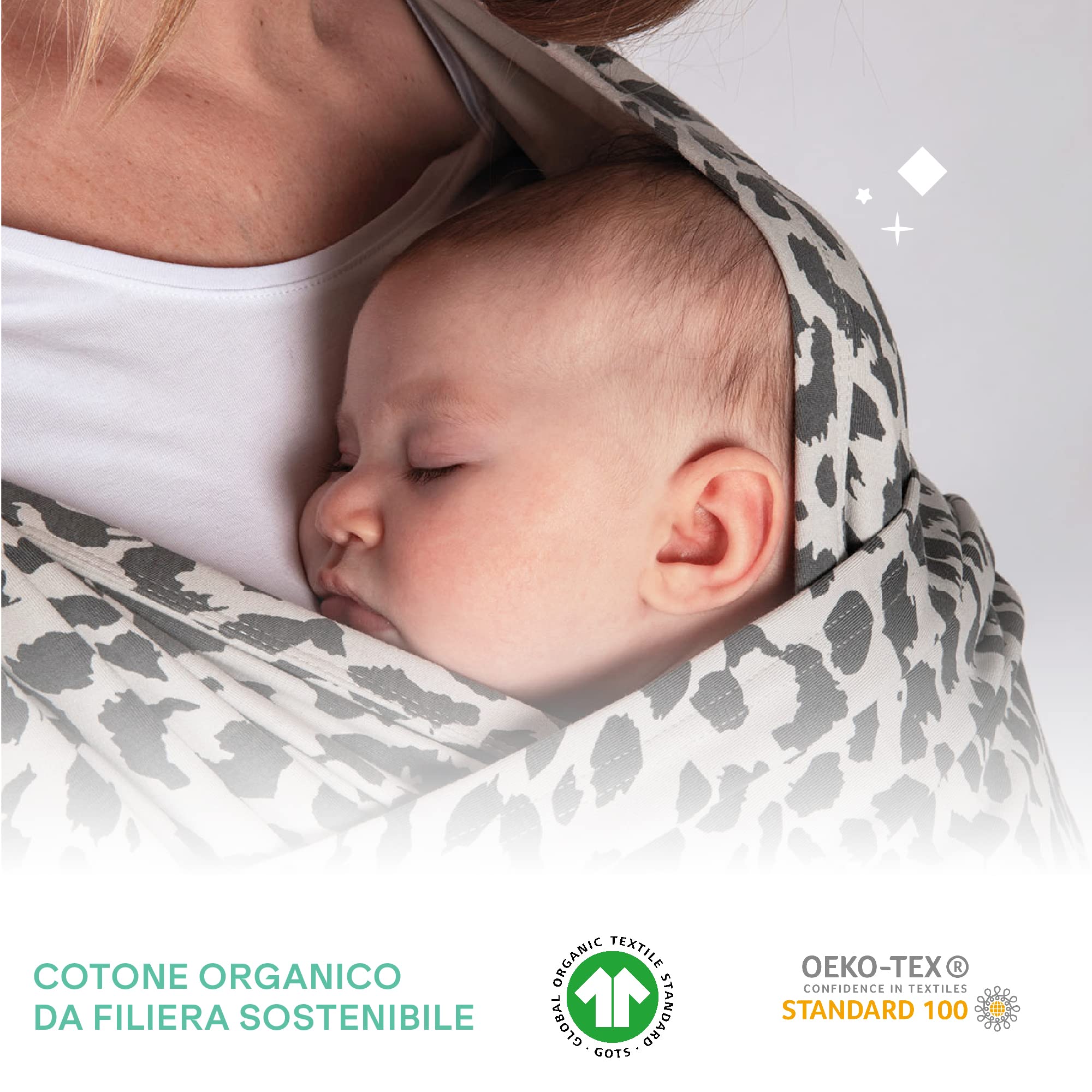 Koala Babycare Fascia neonato porta bebè - Cuddle Band 2.0 Ancora più Resistente – Fascia per neonati in cotone organico testata fino a 15 kg - Facilmente Regolabile e Unisex