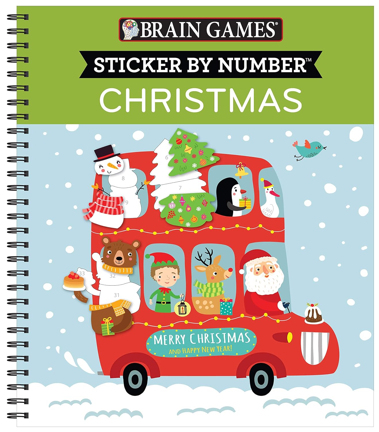 Brain Games Sticker by Number Christmas (Bus Cover