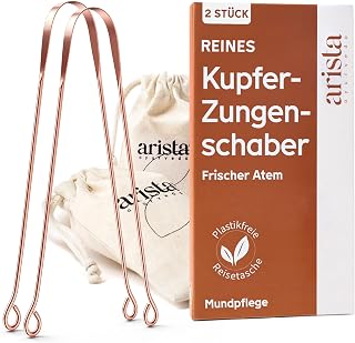 Arista Zungenschaber Kupfer 2er-Pack, für Kinder & Erwachsen