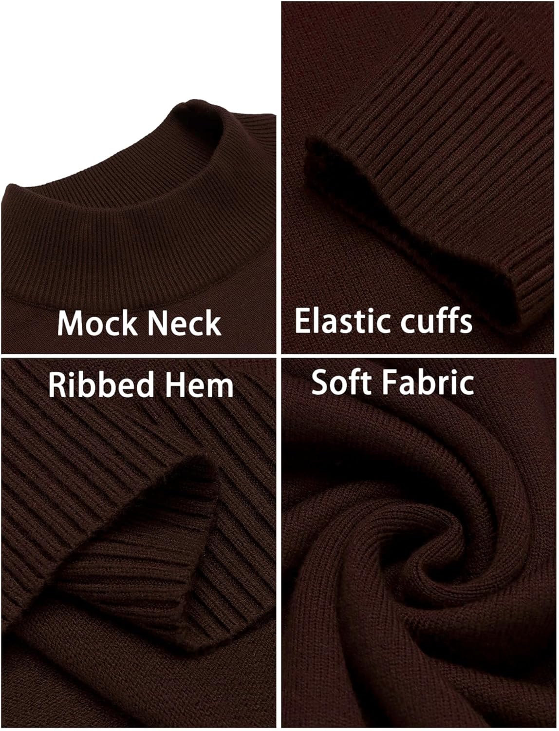 Babioboa Men's Mock Turtleneck Sweater Slim Fit Half Turtleneck Long Sleeve Knit Pullover Thermal Casual Solid Knitwear - Image 6