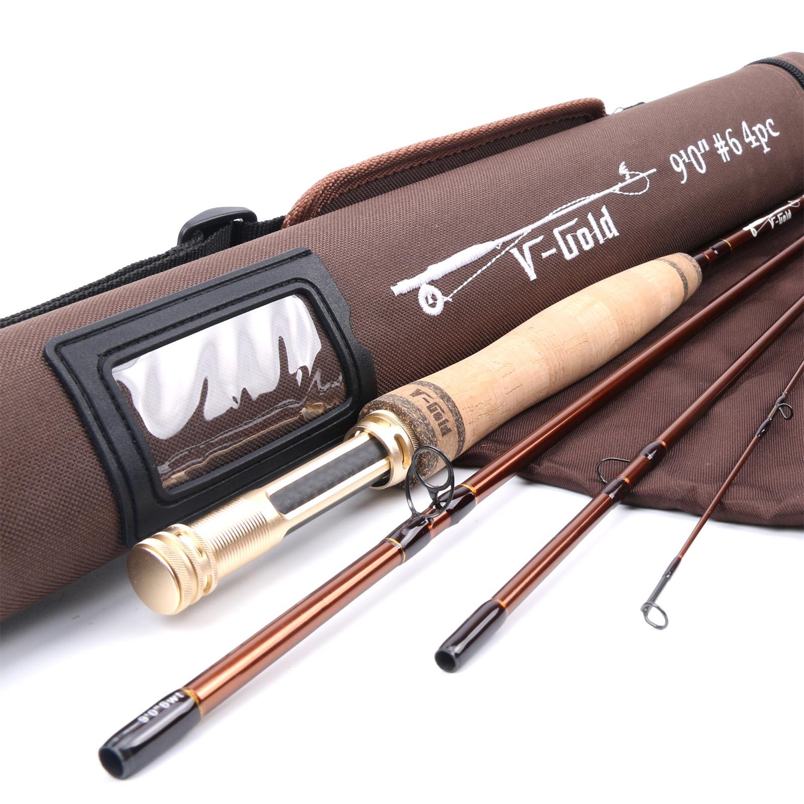 SPRINTON MAXIMUNCATCH V-Gold Fliegenrute IM12 Graphit 4 Teile Fliegenfischen Rute mit Cordura Rohr Angelrute in 4/5/6/8wt