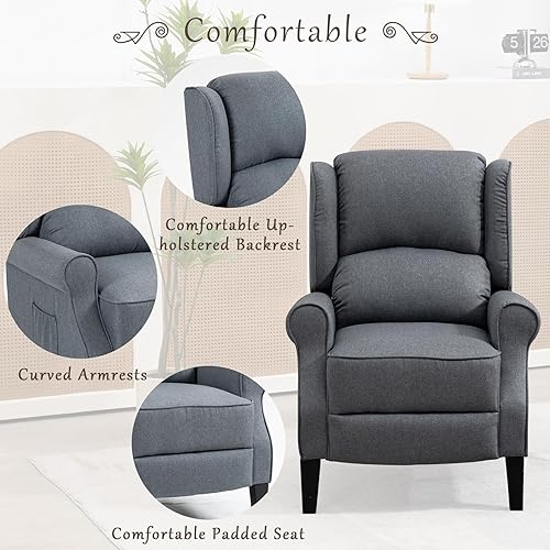 Miniatura 4 de Sofá vintage con sillón, cómoda silla tapizada de ocio, silla reclinable para sala de estar, hogar, sala de estar, oficina, dormitorio, hogar, sala