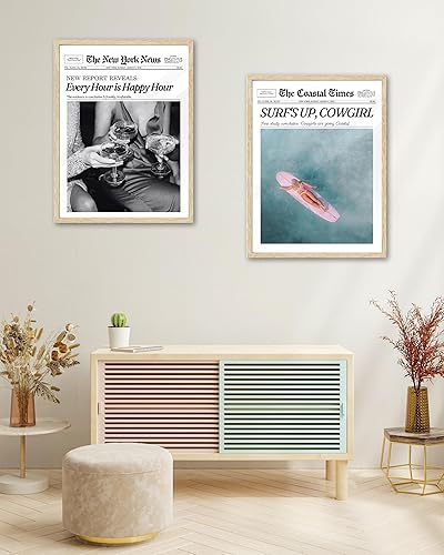 Miniatura 7 de iHery Every Hour is Happy Hour - Arte de pared pequeño enmarcado de moda, madera de roble natural de 8 x 10 pulgadas, decoración de pared para